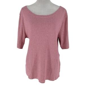 Chicos 4 Top Plus Size 2XL Red White Stripe Cotton Knit Ultimate Tee T-Shirt